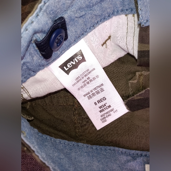 🆕 Levi's | Camouflage Relaxed Fit Cargo Shorts Boys Size 8 Waist 24 Adjustable - Picture 5 of 15